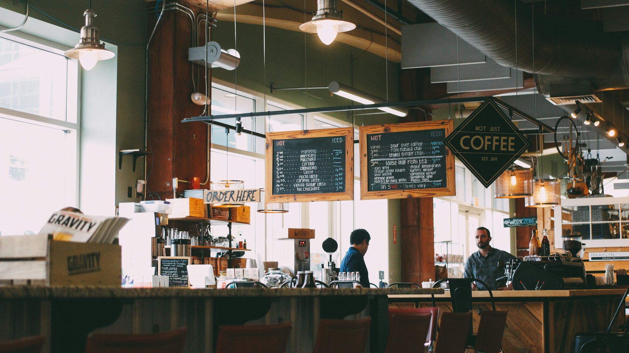 The roastery, from the front door.
